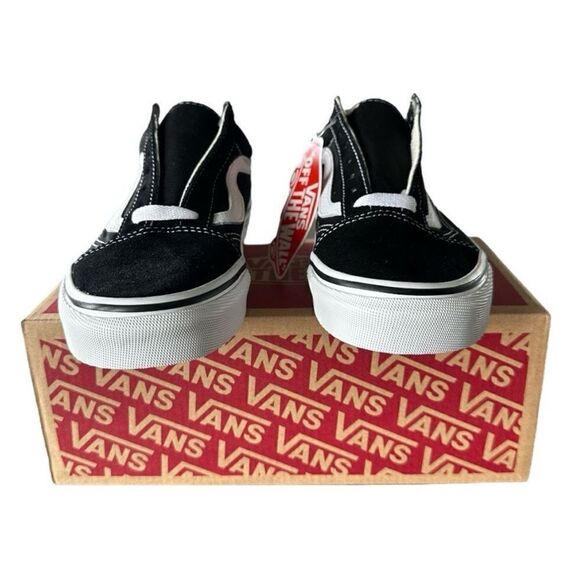 Vans Black and White Slip-On Sneakers Old Skool Black White Women 5.5 Men 4.0 - Picture 2 of 9